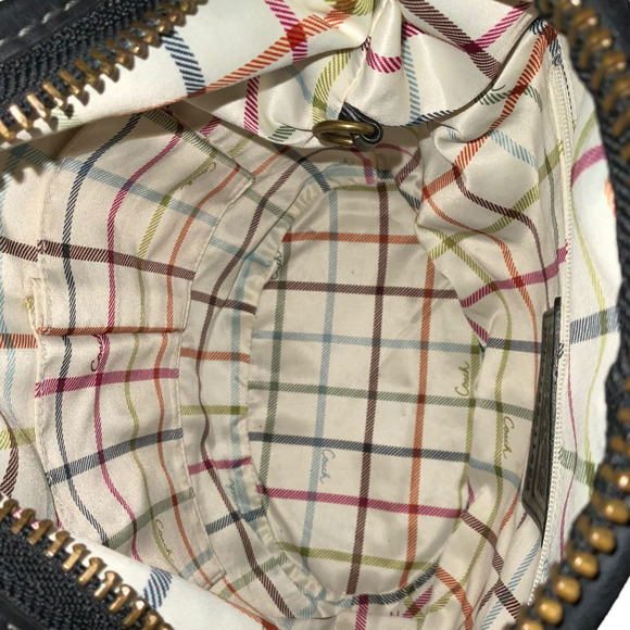 Coach Vintage Bleecker Tattersall Duffle Bucket Bag 11422 Black - Picture 3 of 11